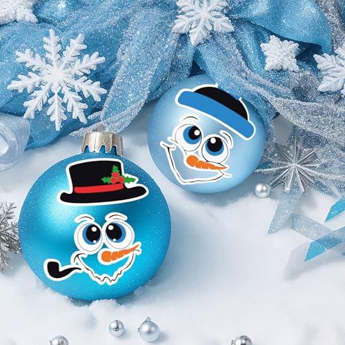 Calcomanías de muñeco de nieve de Navidad autoadhesivas decorativas sin dejar residuos de pegamento 5