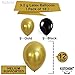Black and Gold Party Decorations for Birthday - Pack of 25 | Black and Gold Birthday Banner | Black And Silver Pom Poms, Latex Balloons | Black And Gold Party Supplies for Black and Gold Birthday