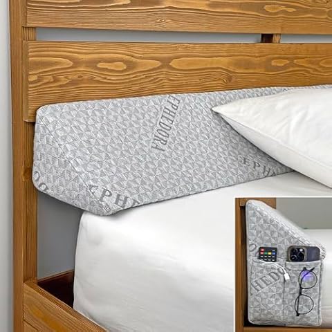 EPHEDORA Triangle Bed Wedge Pillow for Headboard Gap (0-8") - Bed Gap Filler California King Size - Headboard Pillow/Mattress Wedge Fill Gap Between Headboard and Mattress Cover