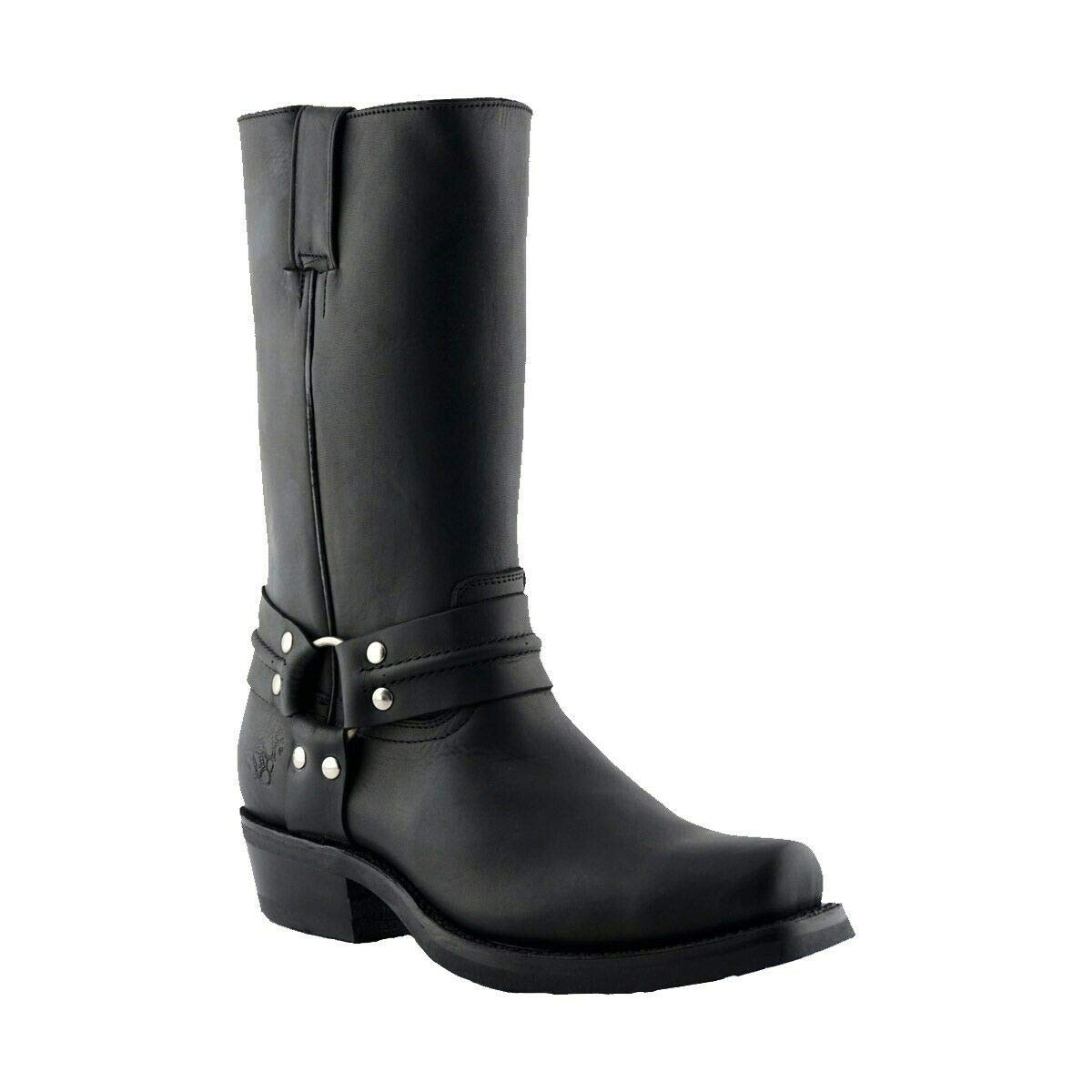 Grinders Renegade Hi Stivali Unisex di Pelle Stile Motociclista Cowboy