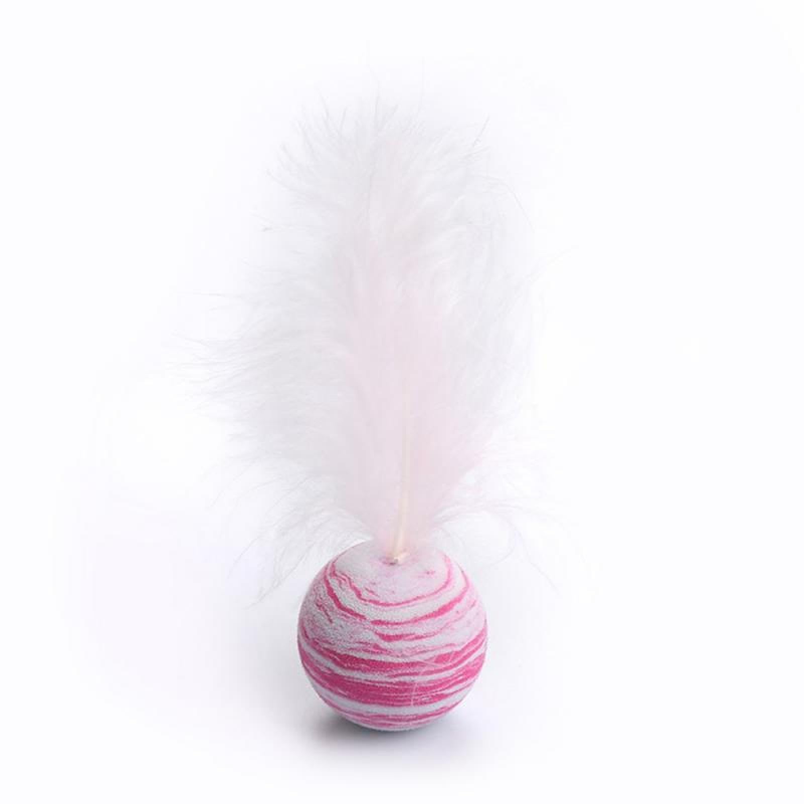 Juguetes para Gatos, Juguetes for Gatos con Forma de Estrella y Plumas Espuma, Juguetes interactivos Peluche, 6 Unidades, Color Rosa