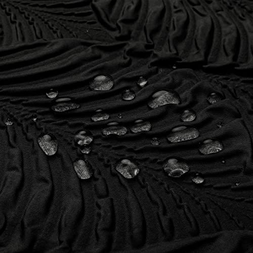 Gibelle Black Shower Curtain For Bathroom, 3D Embossed Textured Fabric Shower Curtain, Modern Farmhouse Chic Soft Cloth Shower Curtain Set With Hooks, 72X72 #TOP3