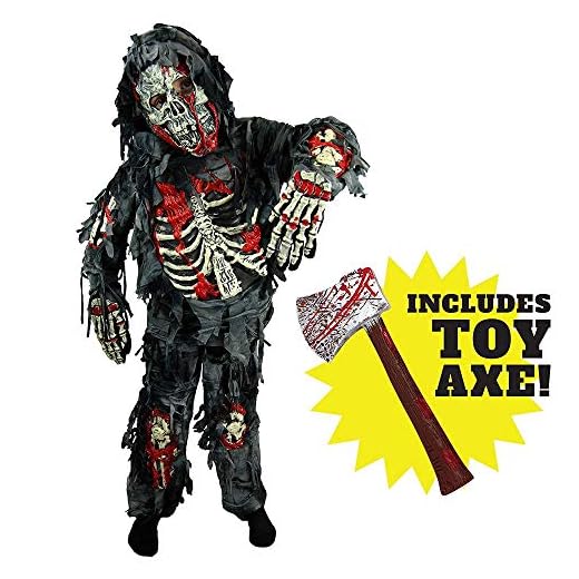 JIAENY Disfraz Spooktacular Creations Zombie Deluxe para Niño con Hacha Sangrienta De Plástico Blando,S