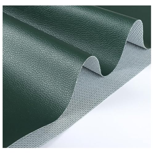 Tissu d'ameublement tapisserie en similicuir imperméable vert foncé pour canapé et meuble au mètre