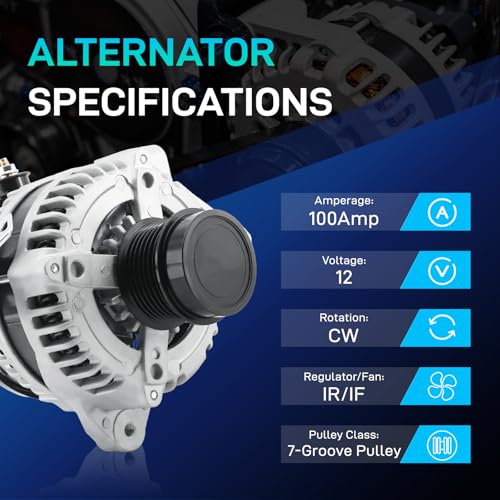 Image of New Alternator Compatible with Toyota Camry 2007 2008 2009 L4 2.4, Toyota Corolla 2009 2010, Matrix 2009-2013, Pontiac Vibe 2009-2010, Scion xB 2008-2013, Replace 11195 AL3321X 104210-4880