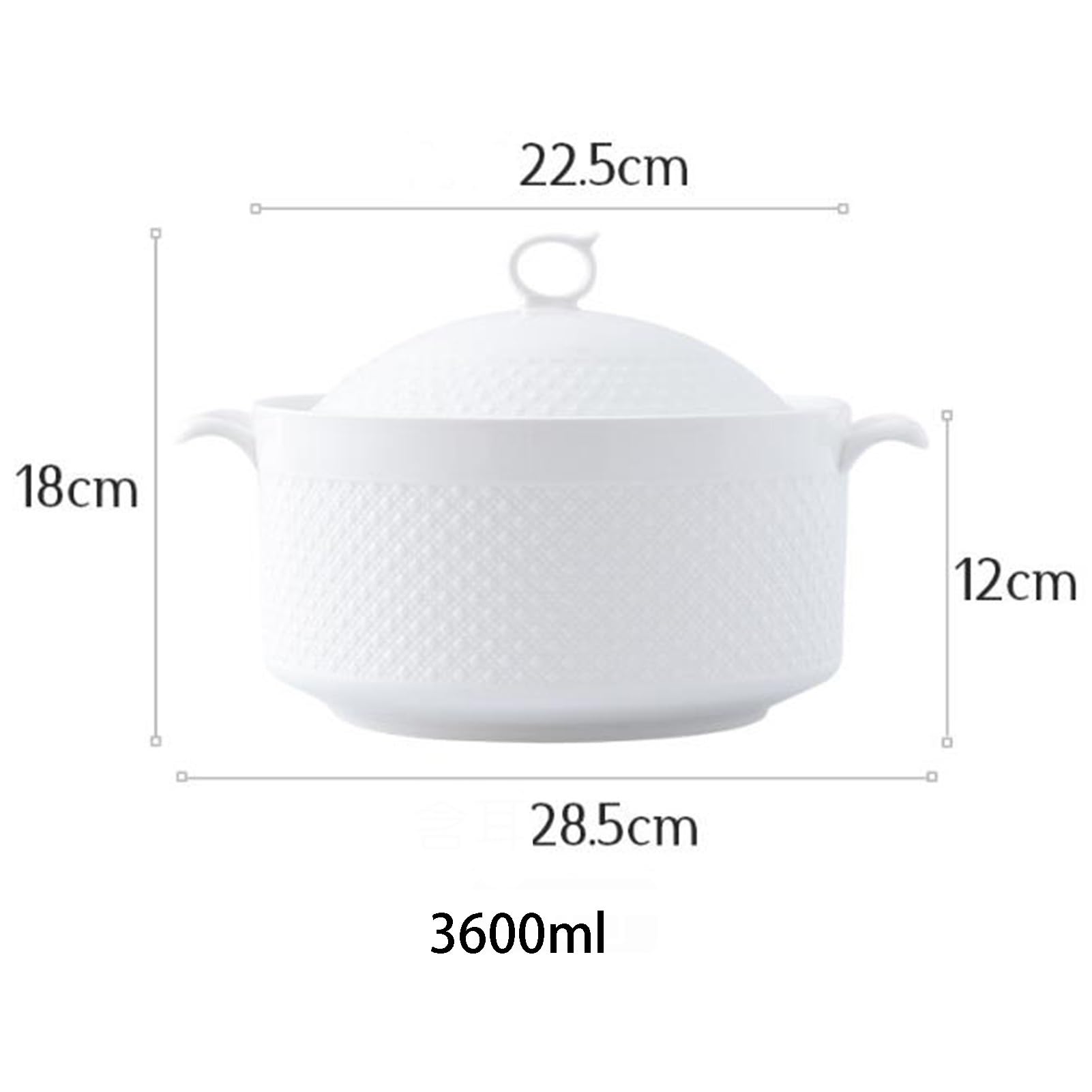 Tureen - Cuenco de cerámica de porcelana con tapa para cocina doméstica