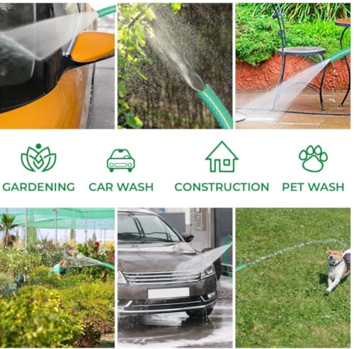 Image of 3 /4 Inch Heavy Duty 3 Layered Braided Water Hose Pipe | Garden Outdoors Pipes with Hose Connector, 7 Pattern water spray Gun, 2 jointers & 2 SS Hose clamps (20 Meter)
