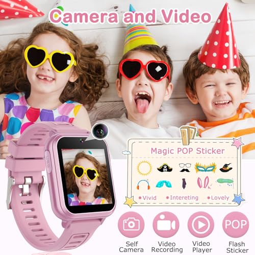 Image of Cosjoype Smart Watch for Kids Age 4-12, 39 Games Touchscreen Girls Watch with Video Camera Music Player Pedometer Flashlight, Toys Christmas Birthday Gifts for Kids Age 5 6 7 8 9