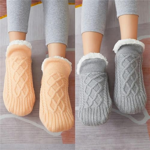 Calcetines esponjosos de cachemira para invierno en rojo 4