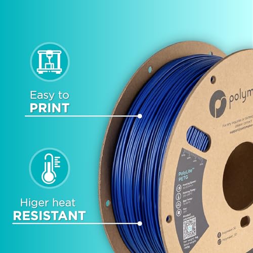Image of Polymaker PETG Filament 1.75mm, 1kg Blue, 3D Printer Filament, PolyLite PETG, Cardboard Spool