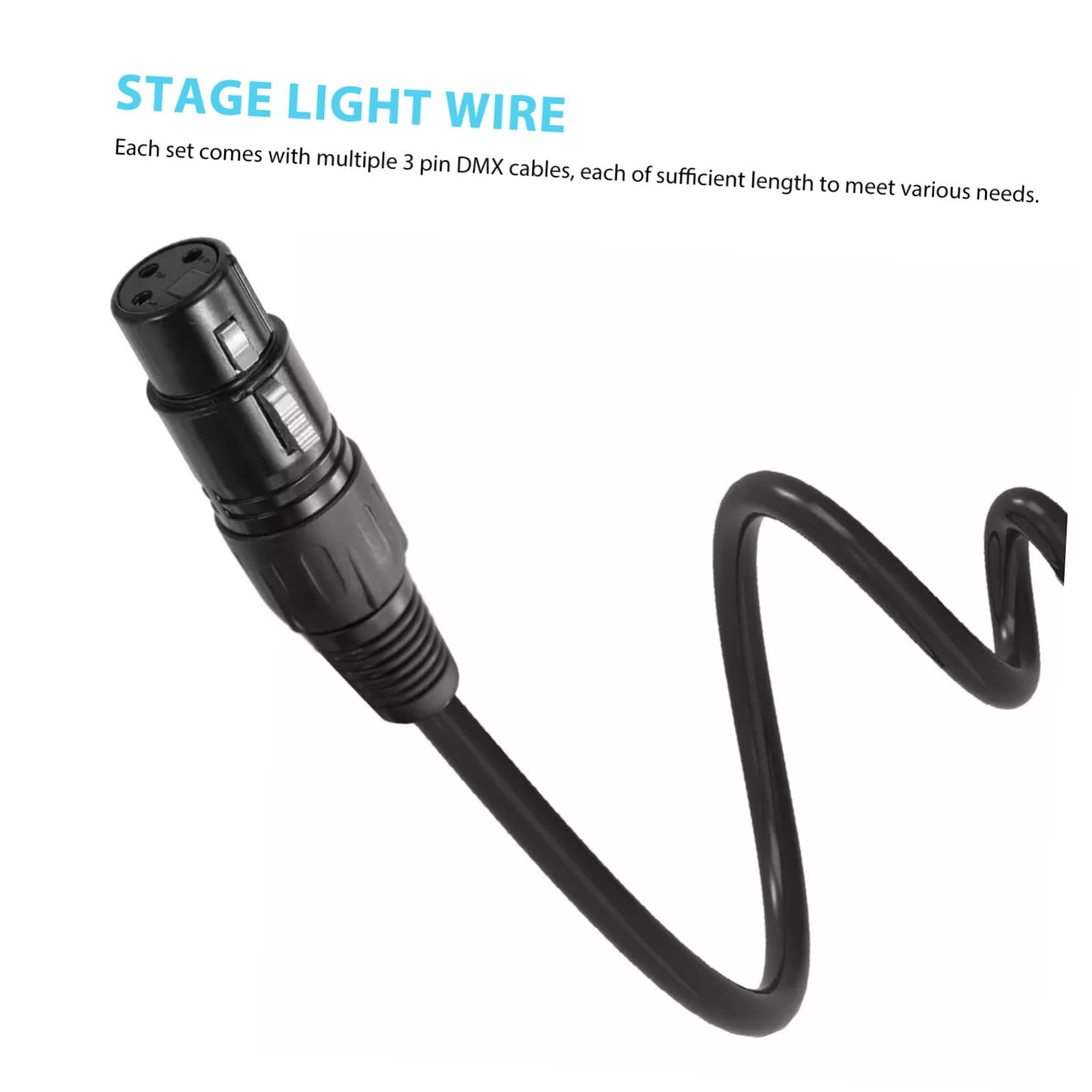 Kisangel 8pezzi Cavo Dmx Pin Per Faretti Per Illuminazione Da Palco Per Luci Mobili Per Microfono Audio Professionali