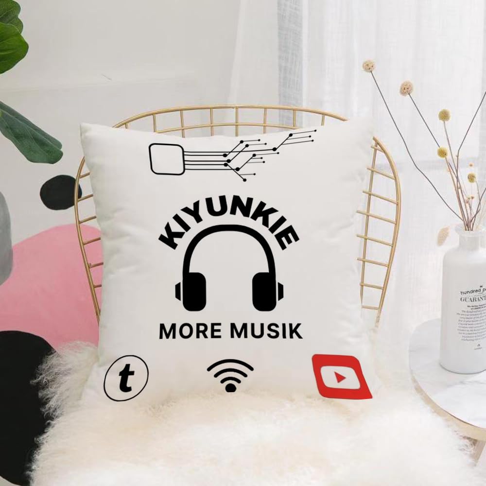 HYOSXW Cushion Cover,Throw Pillow Case Home Decorative for Living Room Bedroom Sofa Chair 16X16 Inch,Music, brand symbols of trendy music, musical symbols,Pillowcase 40X40cm