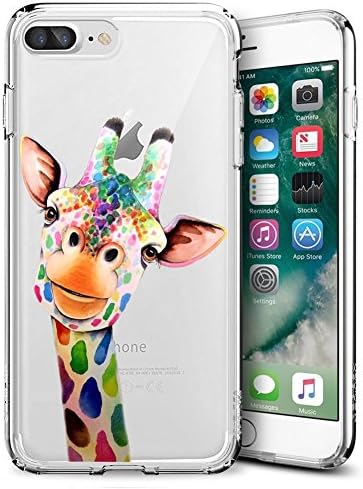 Cross iPhone 7 Plus 8 Plus Case Customized Design Anti-Scratch Flexible Shock Absorption Soft TPU Protective Phone Case for iPhone 7 Plus 8 Plus-Clear (Deer)