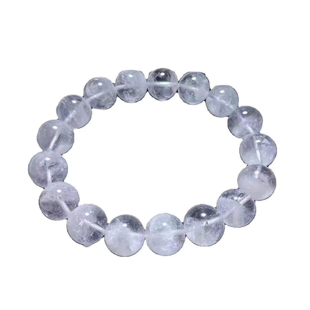 12 mm naturalny kryształowy okrągły koralik czysta naturalna biała bransoletka 1pc