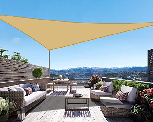 Cool Time 撥水 UVカット シェード セイル 5m 正三角形 砂色