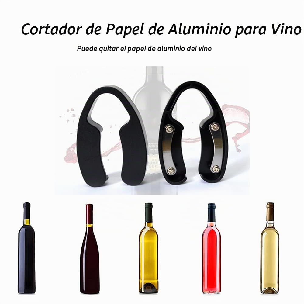 Cortador Papel Vino, Cortador de Vino, Cortador Cápsulas Para Vino, Para Quitar el Papel de Aluminio Las Botellas Vino