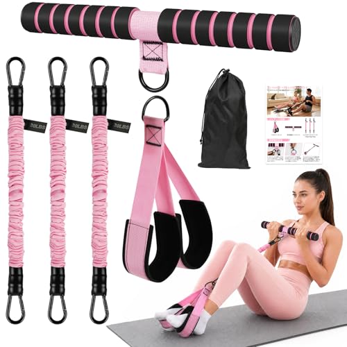 Y-Step トレーニングチューブ ペダル付き 3 本チューブ式 約13.6kg×3 多段階調整 レジスタンスバンド 滑り止め 二重構造 反発防止 安全設計 脚 腕 肩 肩甲骨 腹筋 背筋 筋トレ 自宅 エクササイズバンド 初心者からフィットネス上級者まで対応 説明書付き ピンク