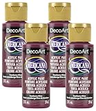 DecoArt Americana Acrylic Paint, 2-Ounce, Cranberry Wine (Pack of 4)