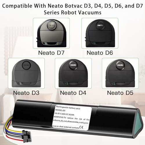 Image of 6800mAh Battery Replacement for Neato Botvac D7 D6 D5 D5 D4 D3 Series Robot Vacuums Cleaners