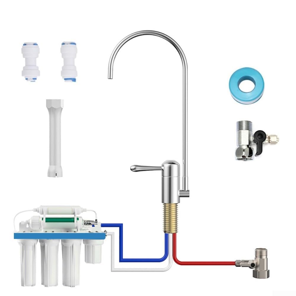 Grifo giratorio de latón de 360 grados para filtro de agua eSpring, repuesto de grifo de filtro de cocina de acero inoxidable con boquilla fría