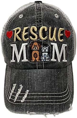 May & Gray Rescue Dog Cat Mom Women's Mesh Baseball Hat (Grey), One Size