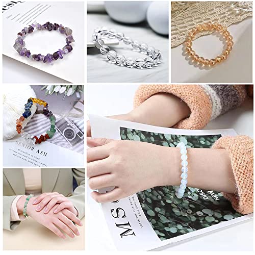Mozaka 20Pcs 8Mm Crystal Glass Beaded Bracelet For Women Natural Chakra Healing Bracelets Irregular Chip Stone Stretch Bracelets Relief Reiki Yoga Bracelet Set #TOP3