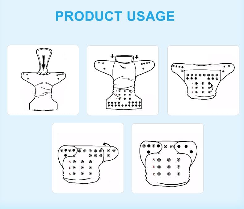 Miniatura 7 de Pañal de tela ajustable lavable y reutilizable, paquete de 6 con 12 insertos, todo en uno, cubrepañales de tela para bebés niñas y niños (estampado