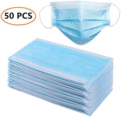 Masks for dust Protection,Medical Masks Disposable Face Masks with Elastic Ear Loop Disposable Dust & Filter Safety Mask (50 Pieces)