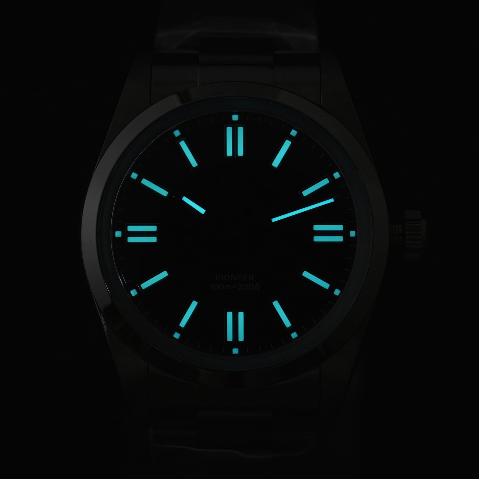 watchdives WD1016B-V3 VH31 Orologio al quarzo da uomo, quadrante da 37 mm, in acciaio inox, BGW9 luminoso, impermeabile fino a 100 m