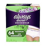 Always Discreet Incontinence & Postpartum Incontinence Underwear for Women, Small/Medium, Maximum Protection, Disposable (32 Count, Pack of 2-64 Count Total)