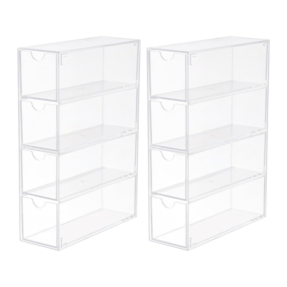 Ciieeo Transparente Acryl Brillenbox 2 Stück mit 4 Schubladen