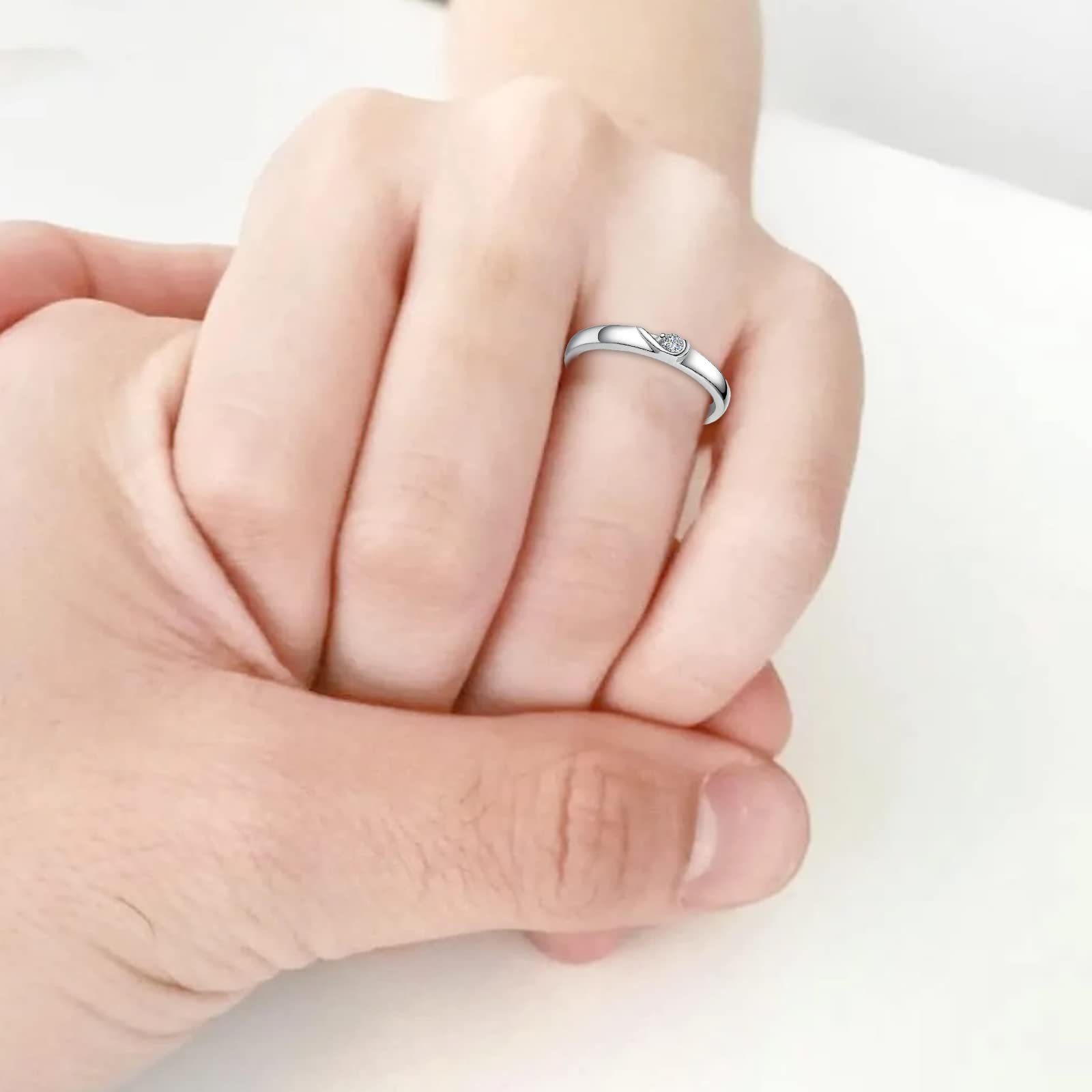 Anillo de boda de plata de ley for siempre, anillo de pareja con nudo, anillo de apertura ajustable, anillos Vintage for chicas adolescentes