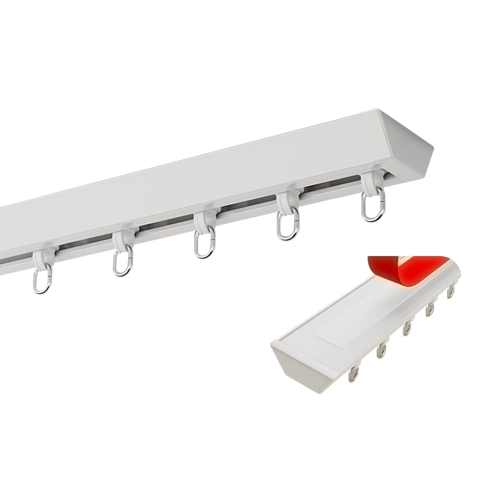 Ultracienki system samoprzylepny ze stopu aluminium - 70-500 cm idealny do salonu, sypialni, rozdzielacz pokoju - biały pręt 1,8 m