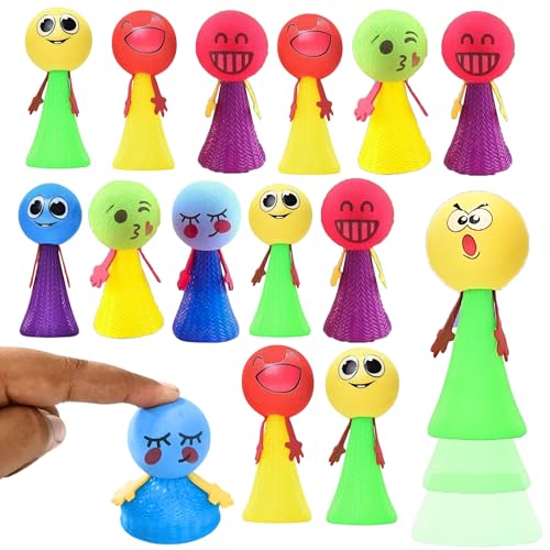 Birthday Popper Smiley Emoji Jump Toy (9x4.5cm, Multicolour) Set of 20