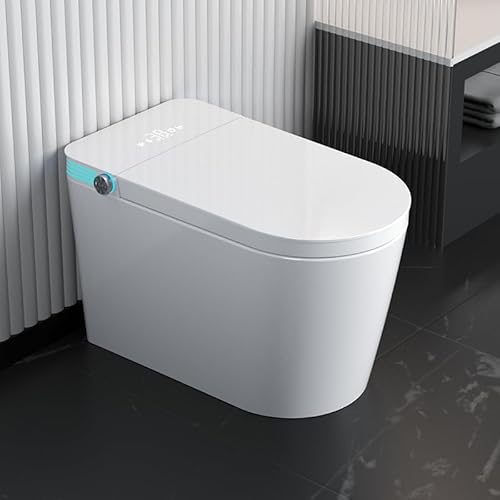 Elongated Smart Toilet with Bidet Built in, with Heated Seat,Adjustable Warm Water Washing and Air Drying, Foot Sensor,Remote and Voice Control One Piece Toilet Bidet for Bathrooms Elongated Smart Toilet with Bidet Built in, with Heated Seat,Adjustable Warm Water Washing and Air Drying, Foot Sensor,Remote and Voice Control One Piece Toilet Bidet for Bathrooms