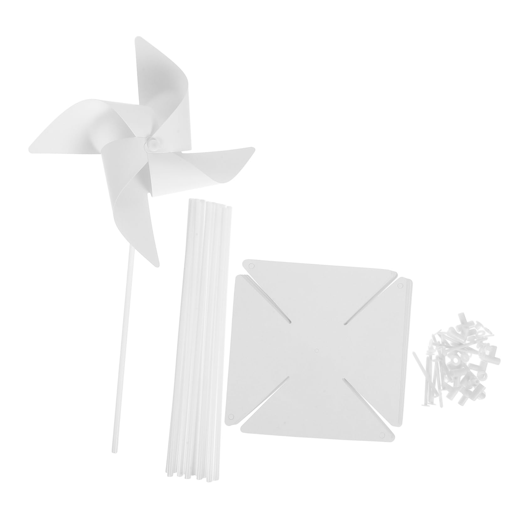 Moulinets à vent blancs à peindre pour décoration de jardin et animation anniversaire enfant