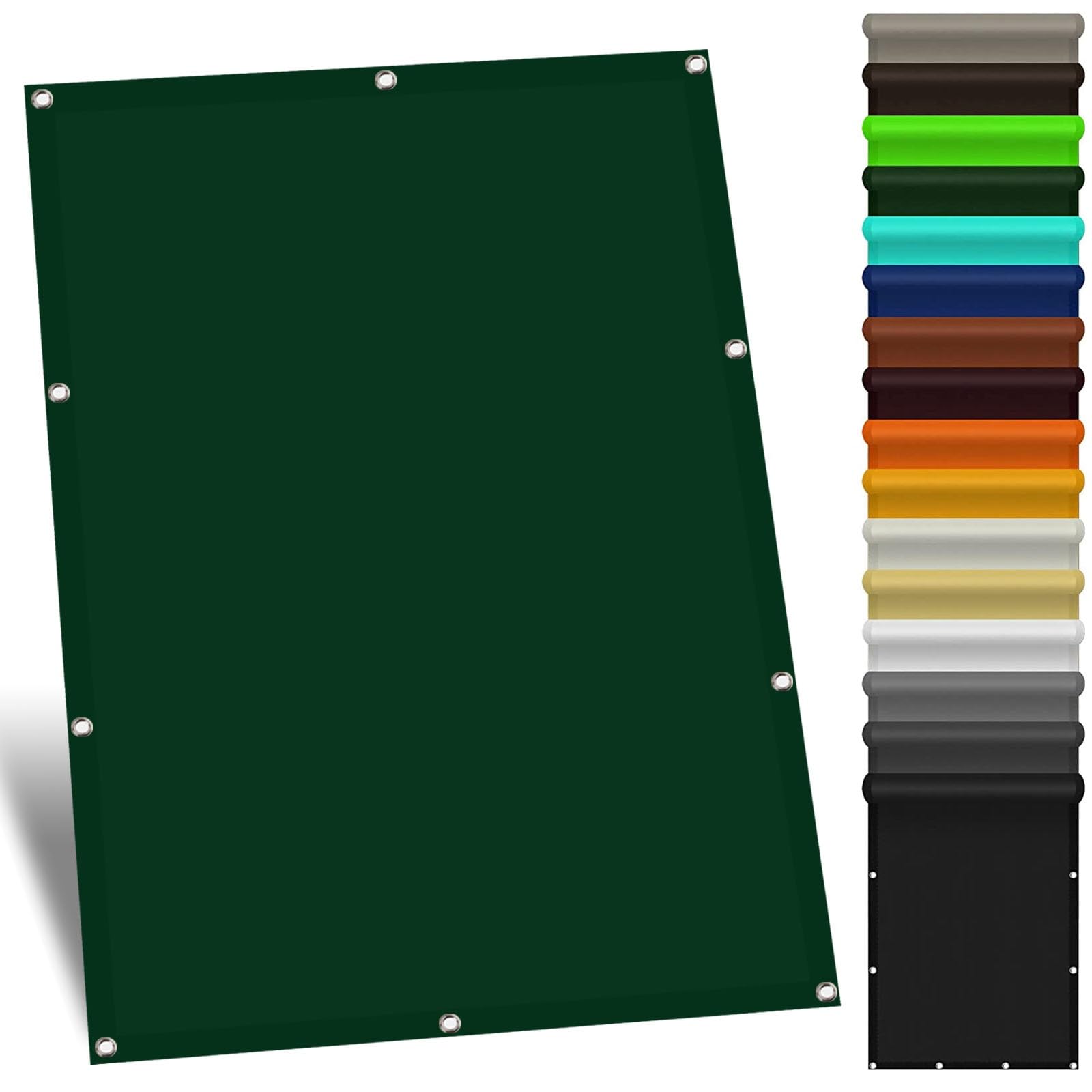 Wodoodporny żagiel przeciwsłoneczny na zewnątrz 2.5 x 5.5 m Krem z filtrem przeciwsłonecznym Shade Mesh Tarp oczkami i linami montażowymi do trawnika na patio w ogrodzie, Ciemnozielony
