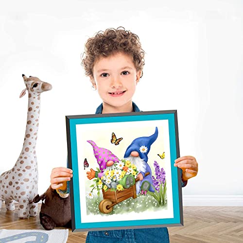 4 Pack Gnome Cross Stitch Kits For Adults - Stamped Crossstitching Kits Preprinted 11 Count Cross-Stitch Kit For Beginner,11Ct Prestamped Easy Pattern Needlepoint Kits Crafts 13.8X13.8-16X12 Inch #TOP2