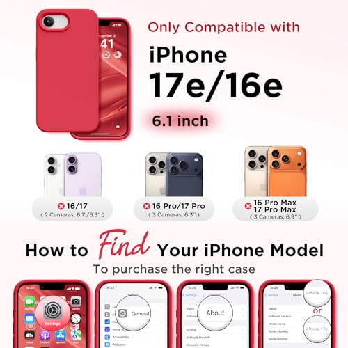 Image of GolbinBox Magnetic for iPhone 17e /16e Case, Silicone Cover, Red