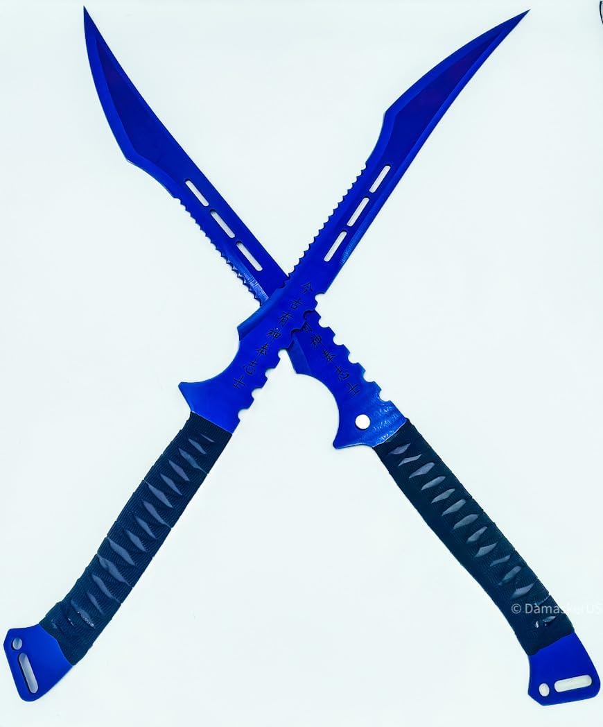 2pc Ninja Swords Set 27" Full Tang Stainless Steel Blades with Sheath/Magnetic