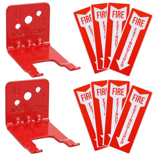 Image of TaoBary Fire Extinguisher Bracket and Sign Sticker, Wall Mount Bracket for Big and Small Fire Extinguishers, Indoors and Outdoors(2 Pack,10 lb)