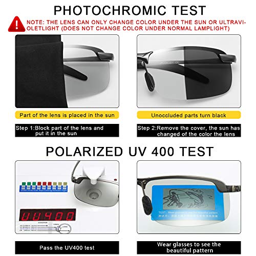 Photochromic Driving Glasses Day and Night 2 in 1 Polarized Sunglasses Anti-Glare UV Protection for Men Women3