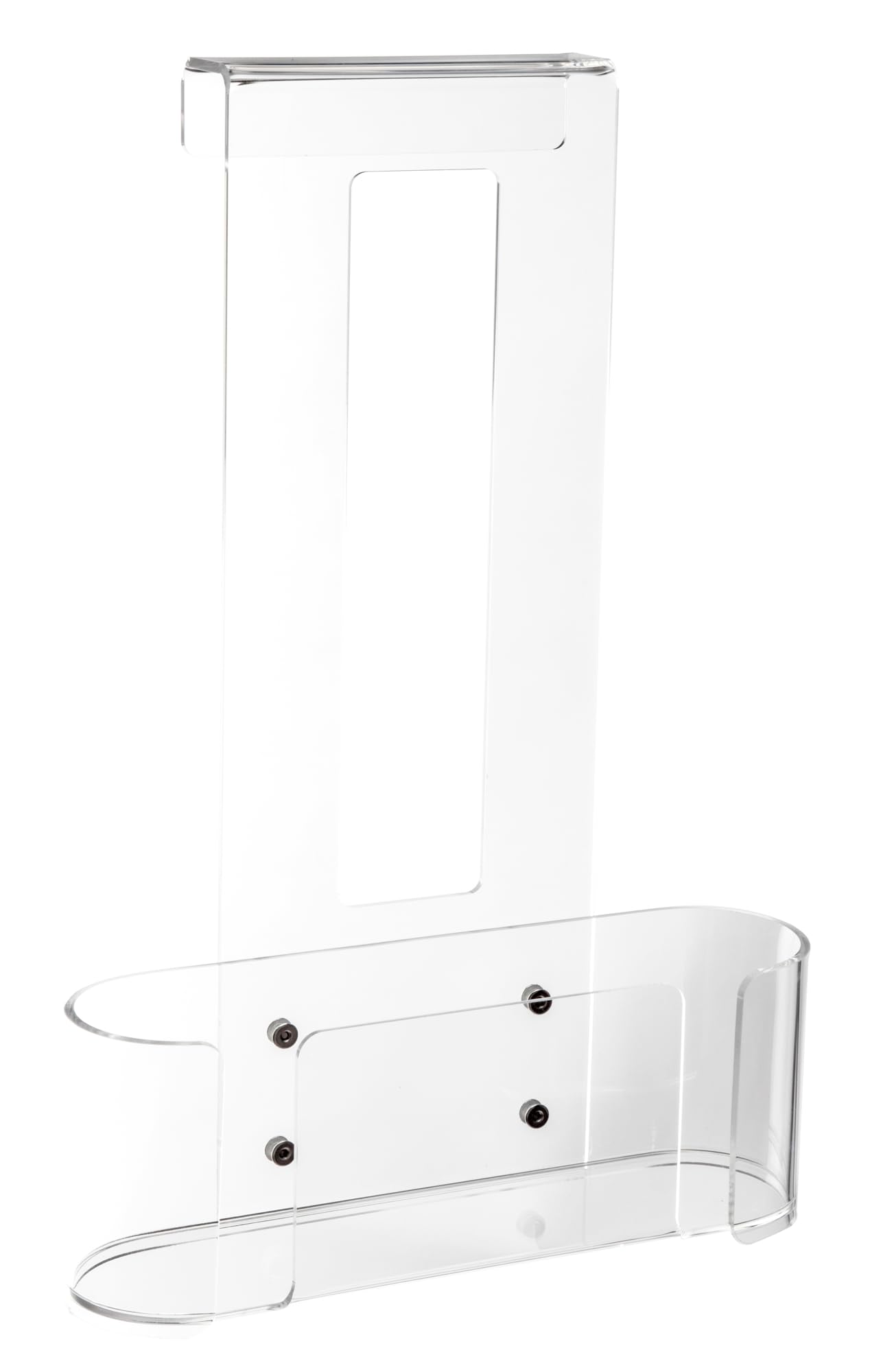 Porta Oggetti Doccia Vasca Singola Trasparente – Organizer Doccia in Plexiglass da Appendere su Vetro, Mensola Senza Fori, 27 x 14 x 46 cm