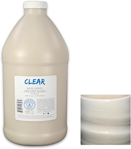 Penguin Pottery - Esmalte transparente de fuego medio de 12 galón - Cono 5-6 para arcilla de fuego medio, arcilla de alto fuego - Cerámica esmaltada