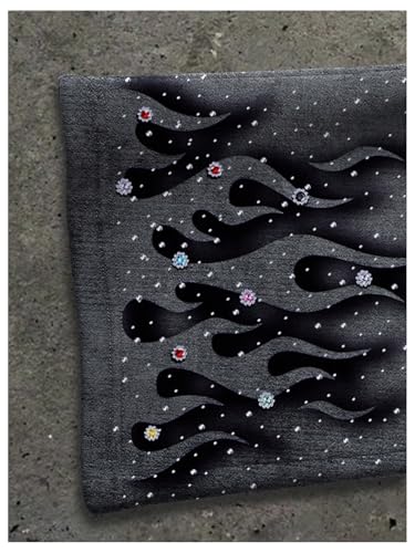 Men's Rhinestone Baggy Sweatpants Y2K Wide Leg Pants Drawstring Waist Loose Trousers4