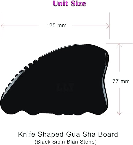 Miniatura 2 de LLY - Herramientas de masaje multifuncionales para raspar. Piedra bian sibin negra natural. Cuidado de la belleza y la salud, alivia las arrugas,