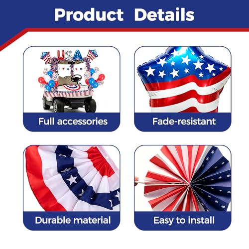 Budget 41-Piece Patriotic Golf Cart Kit