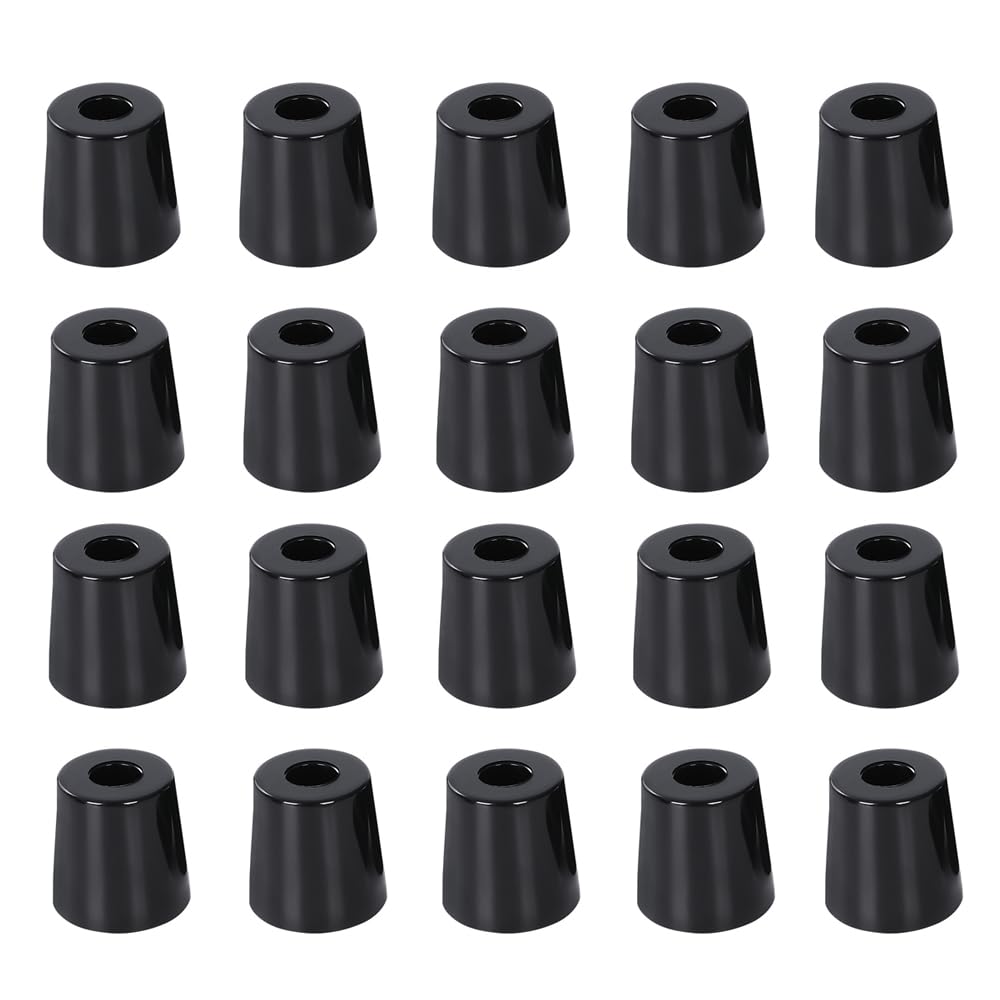 Leliafleury 20 Pcs Rubber Feet Pads Black Rubber Furniture Feet Non Slip Tapered Bumper Pads for Cabinet Tables Chairs Couches Chopping Boards (18 x 14 x 10mm)