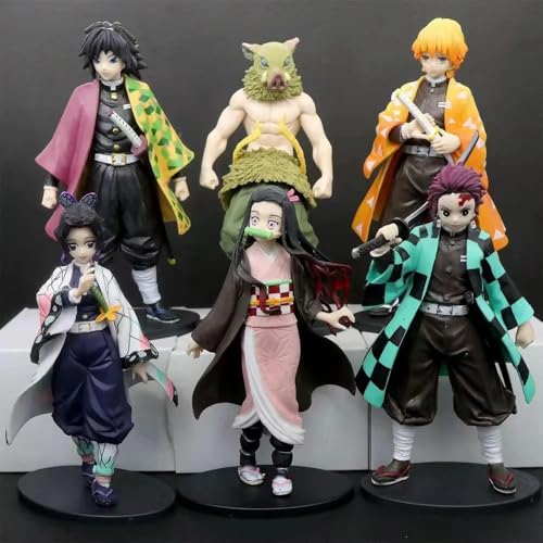 Image of Awestuffs Set of 6 D Slayer Action Figures Limited Edition for Car Dashboard, Decoration, Cake, Office Desk & Study Table (Set of 6) (D Slayer)