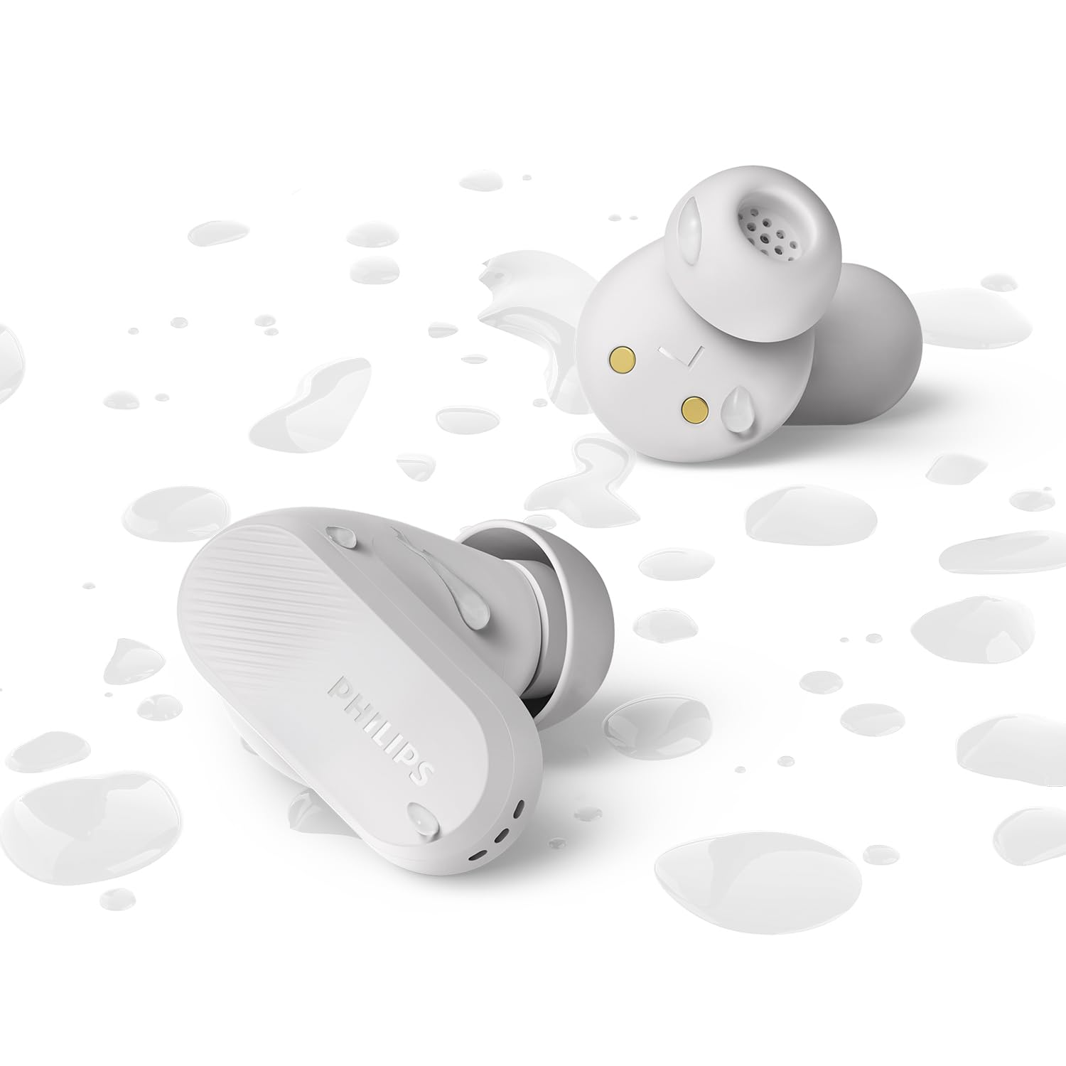 Philips TAT3509WT écouteurs Intra-Auriculaires sans Fil - Casque antibruit, Son Naturel avec Basses dynamiques, appels clairs et étui de Chargement de Poche - Blanc
